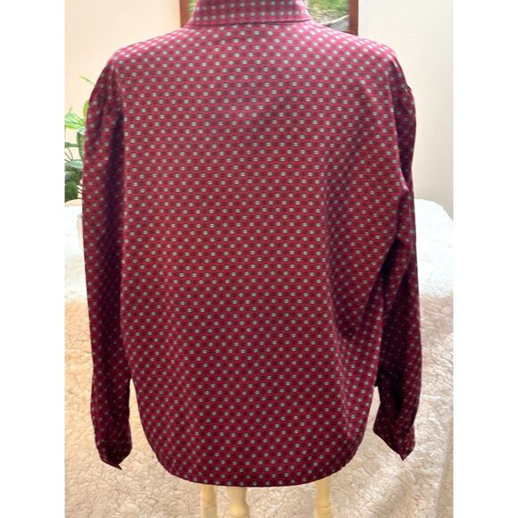 Blouse Burgundy/Print Size 16 by Eastex Made in England Professional Classy - Picture 3 of 5